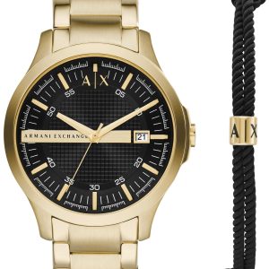 Armani Exchange Herrklocka AX7124 Hampton Svart/Guldtonat stål Ø46