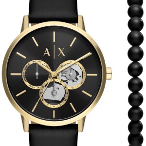 Armani Exchange Herrklocka AX7146SET Cayde Svart/Läder Ø42 mm