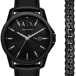 Armani Exchange Herrklocka AX7147SET Banks Svart/Läder Ø44 mm