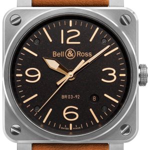 Bell & Ross BR-S-GOLDEN-HERITAGE Br S 92 Svart/Läder