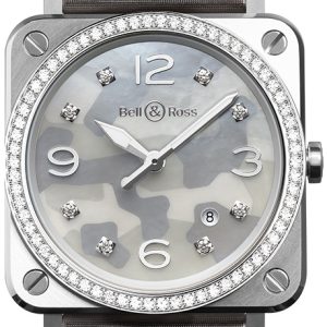 Bell & Ross BR-S-GREY-CAMOUFLAGE-DIAMONDS Br S Quartz Grå/Satin