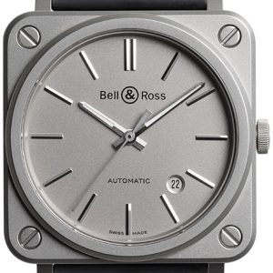 Bell & Ross BR-S-MAT-GREY Br S 92 Silverfärgad/Gummi