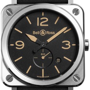 Bell & Ross BR-S-STEEL-HERITAGE Br S Quartz Svart/Läder