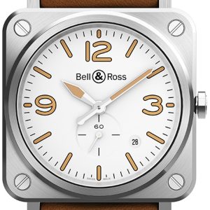 Bell & Ross BR-S-STEEL-HERITAGE-W-CALFSKIN-B Br S Quartz