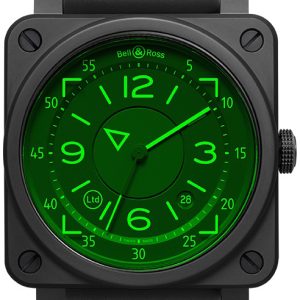 Bell & Ross Herrklocka BR-03-92-HUD Br 03-92 Grön/Gummi