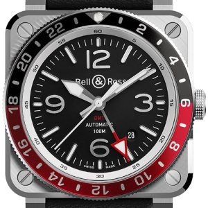 Bell & Ross Herrklocka BR-03-93-GMT Br 03-92 Svart/Läder