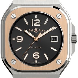 Bell & Ross Herrklocka BR-05-BLACK-STEEL-AND-GOLD-RUBBE Br 05