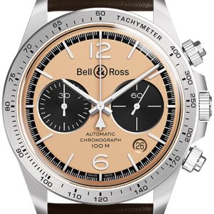 Bell & Ross Herrklocka BR-V2-94-BELLYTANKER Vintage Beige/Läder