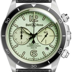 Bell & Ross Herrklocka BR-V2-94-FULL-LUM Vintage Grön/Gummi Ø41