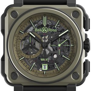 Bell & Ross Herrklocka BR-X1-MILITARY Experimental Grön/Gummi