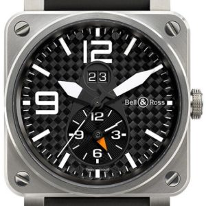 Bell & Ross Herrklocka BR03-51GMT BR 03-51 Svart/Gummi Ø42 mm