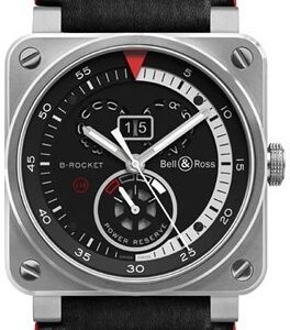 Bell & Ross Herrklocka BR0390-B-ROCKET BR 03-90 Svart/Läder Ø42