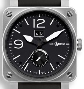 Bell & Ross Herrklocka BR0390-BL-ST BR 03-90 Svart/Gummi Ø42 mm