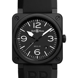 Bell & Ross Herrklocka BR0392-BL-CE BR 03-92 Svart/Gummi Ø42 mm