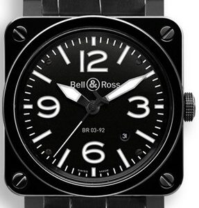 Bell & Ross Herrklocka BR0392-CER-BLP-SCR BR 03-92 Svart/Läder