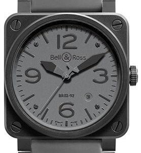 Bell & Ross Herrklocka BR0392-COMMANDO BR 03-92 Grå/Gummi Ø42 mm