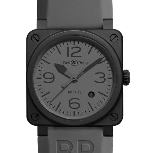 Bell & Ross Herrklocka BR0392-COMMANDO-CE BR 03-92 Grå/Gummi