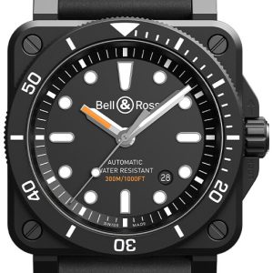 Bell & Ross Herrklocka BR0392-D-BL-CE-SRB Br 03-92 Grå/Gummi