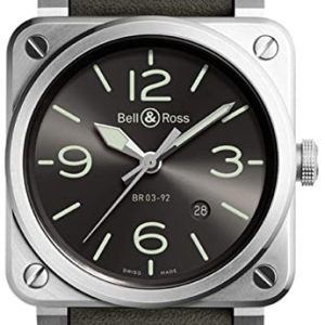 Bell & Ross Herrklocka BR0392-GC3-ST-SCA Br 03-92 Svart/Läder