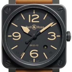 Bell & Ross Herrklocka BR0392-HERITAGE BR 03-92 Svart/Läder Ø42