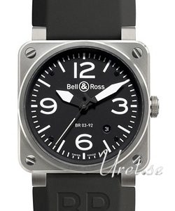 Bell & Ross Herrklocka BR0392 Instrument Svart/Gummi 42x42 mm