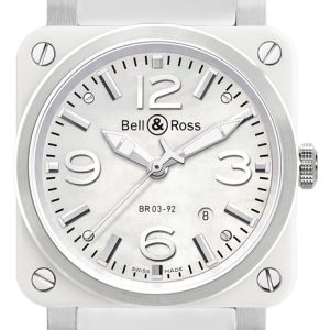 Bell & Ross Herrklocka BR0392-WH-C-SRB BR 03-92 Vit/Gummi