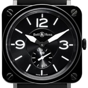 Bell & Ross Herrklocka BRS-BL-CERAMIC-SRB BR S Quartz Svart/Gummi