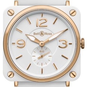 Bell & Ross Herrklocka BRS-PKGOLD-WH-SRB BR S Quartz Vit/Gummi