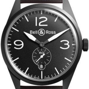 Bell & Ross Herrklocka BRV123-BL-CA-SCA BR 123 Svart/Läder Ø41