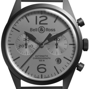 Bell & Ross Herrklocka BRV126-COMMANDO BR 126 Grå/Gummi Ø41 mm