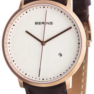 Bering 11139-564 Classic Vit/Läder Ø39 mm