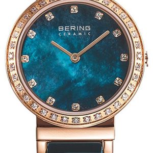 Bering Ceramic Damklocka 10729-767 Blå/Roséguldstonat stål Ø29 mm