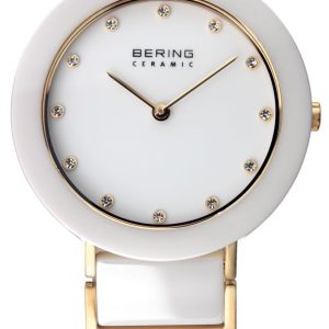 Bering Ceramic Damklocka 11429-751 Vit/Gulguldtonat stål Ø29 mm