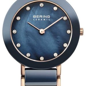 Bering Ceramic Damklocka 11429-767 Blå/Roséguldstonat stål Ø29 mm