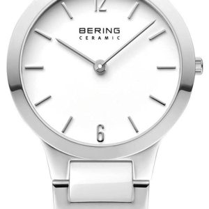 Bering Ceramic Damklocka 30329-754 Vit/Stål Ø29 mm