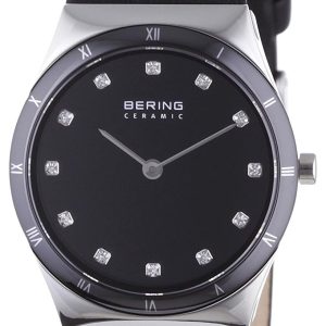 Bering Ceramic Damklocka 32230-448 Svart/Läder Ø30 mm