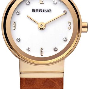 Bering Classic Damklocka 10122-534 Vit/Läder Ø22 mm