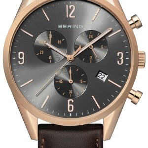 Bering Classic Herrklocka 10542-562 Grå/Läder Ø42 mm