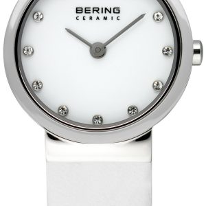 Bering Damklocka 10725-854 Ceramic Vit/Läder Ø25 mm