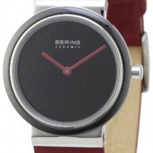 Bering Damklocka 10729-642 Ceramic Svart/Läder Ø29 mm