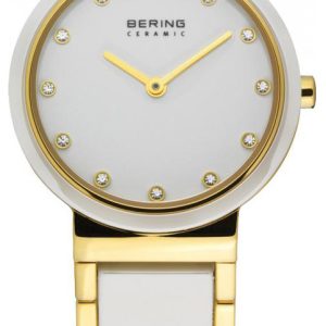 Bering Damklocka 10729-751 Ceramic Vit/Gulguldtonat stål Ø29 mm