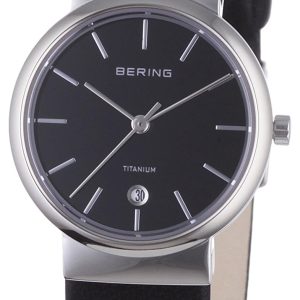 Bering Damklocka 11029-402 Titanium Svart/Läder Ø29 mm