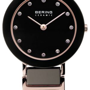 Bering Damklocka 11429-746 Ceramic Svart/Roséguldstonat stål Ø29 mm