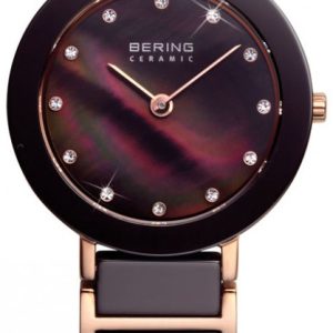 Bering Damklocka 11429-765 Ceramic Brun/Roséguldstonat stål Ø29 mm