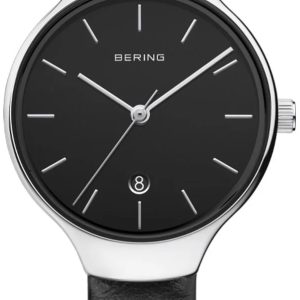 Bering Damklocka 13328-402 Classic Svart/Läder Ø28 mm