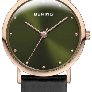 Bering Damklocka 13426-469 Classic Grön/Läder Ø26 mm