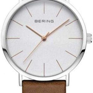 Bering Damklocka 13436-506 Classic Silverfärgad/Läder Ø36 mm