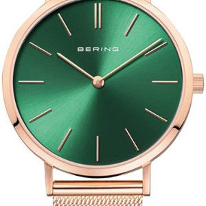 Bering Damklocka 14134-368 Classic Grön/Roséguldstonat stål Ø34 mm