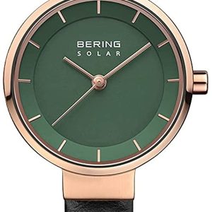 Bering Damklocka 14627-469 Solar Grön/Läder Ø27 mm