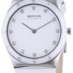 Bering Damklocka 32230-684 Ceramic Vit/Läder Ø30 mm